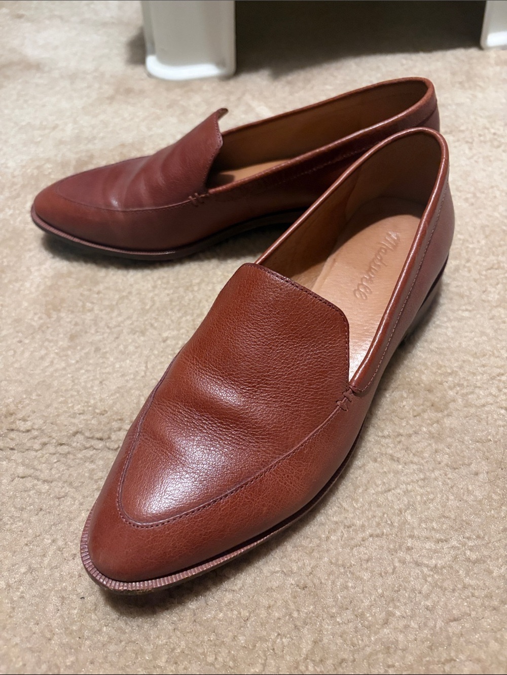 Madewell Brown Pointed Leather Loafers